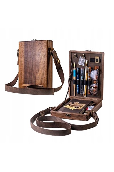 Other Geantă de umăr din lemn Crossbody Messenger Bag Retro Box Box Artist's