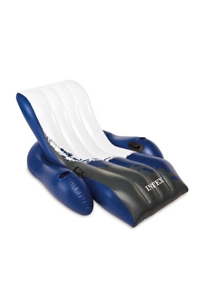 Intex Intex inflatable lounger, for water, made of vinyl, 2 air chambers, one person, 180 x 135 cm