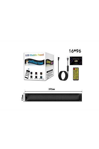 SOARE Set of 2 flexible LED Matrix display panels, RGB display, 595x120 mm, devil eyes, truck eyes, clock