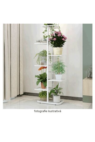 OEM Bamir flower pot stand, metal, white, 43 x 22 x 126 cm
