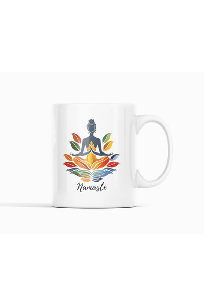Nino Store Namaste Yoga Meditation and Lotus Flower Design Motivational Gift Mug