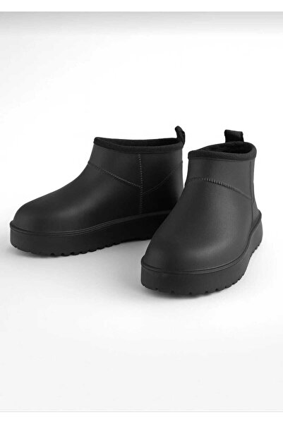 McDark ÇOCUK SİYAH SU GEÇİRMEZ İÇİ YOĞUN KÜRKLÜ KISA BOT