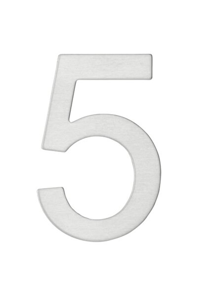 THIRARD Number 5 for door / house, stainless steel, silver, interior / exterior, 7.6 x 5 cm