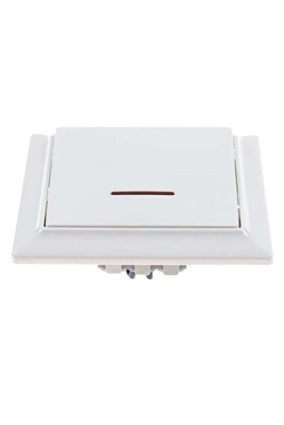 HOFF Soft simple switch with indicator light, recessed, white, 10A, 86x86 mm