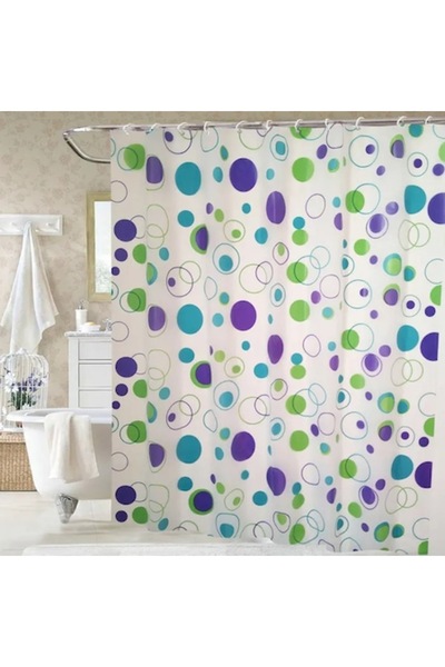 OEM Shower curtain SWSC-482, polka dot pattern, 180 x 200 cm