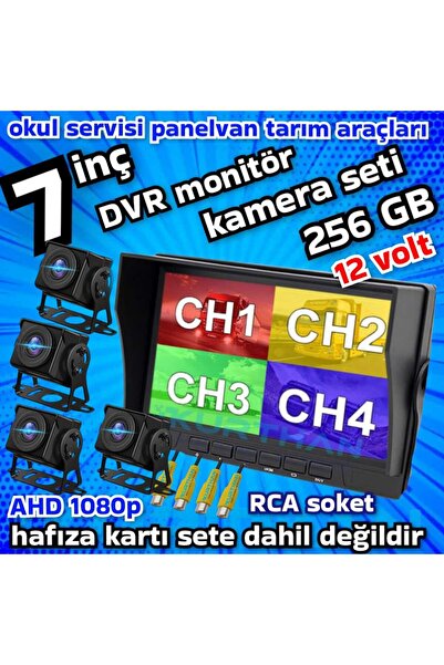 Twogo 4 ADET 1080P AHD 180 DERECE BALIK GÖZÜ LENS KAMERA 7 İNÇ 256 GB DESTEKL...