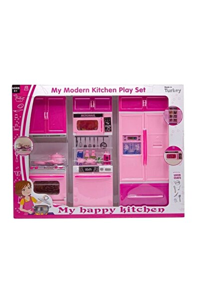 oydaş oyuncak فرن وغسالة صحون وثلاجة، طقم مطبخ مكون من 3 قطع 02312 – وردي