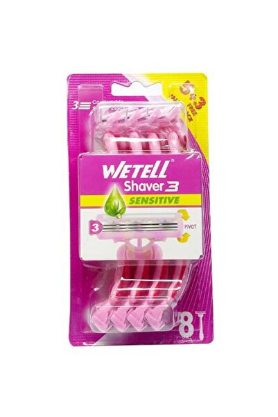 WETELL شفرات حلاقة للبشرة الحساسة للنساء - عبوة اقتصادية 5+3 (8 شفرات)