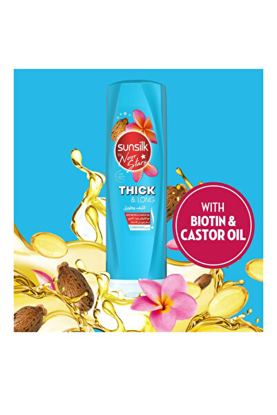Sunsilk Noor Stars Hair Conditioner, Hair Care For Thin Hair, Thick & Long, 3x Thicker Hair, 350ml