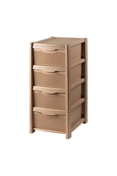 OEM Plastic storage cabinet SMGC, 4 drawers, cream, 400 x 480 x 900 mm