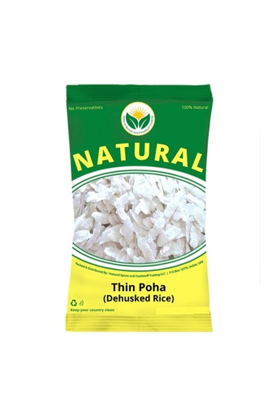 Natural Poha - White Thin Poha 1kgx5