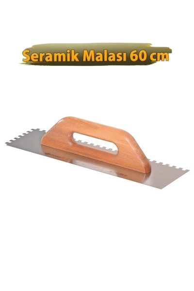 Duyar 433 Kapalı Ahşap Saplı Seramik Malası 60 cm 12x12 Diş