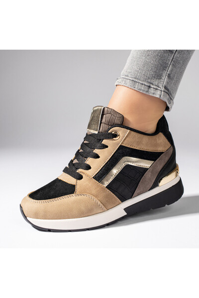 Modlet.ro Women's black and beige casual shoes MOD11113