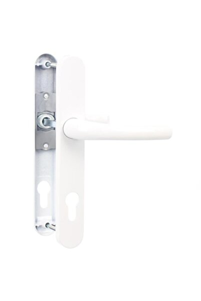 OEM Mâner interior pentru ușă, cu șild, Safir, pentru cilindru, aluminiu, alb, 85 mm