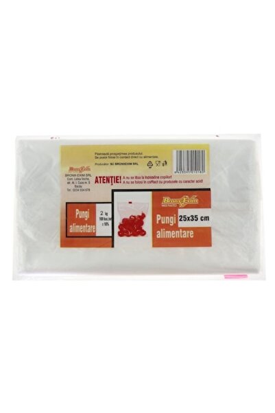 OEM Pungi alimentare, transparente, 2 kg, 100 buc / set, 25 x 35 cm