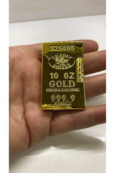 KUZEYMAK Tutuştur Altın Külçe Tasarımlı Metal Çakmak