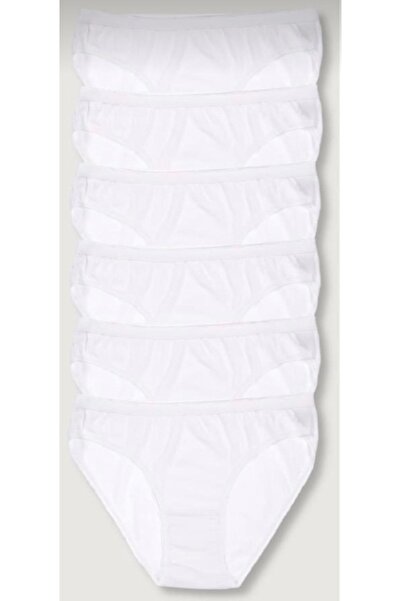 Tutku Women's White 6-Pack Bikini Panties-White-S/M