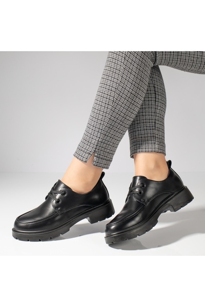 Modlet.ro Women's black lace-up platform casual shoes MOD11947