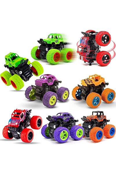 AYEBIA مجموعة من 8 ألعاب شاحنات وحشية للأولاد والبنات، سيارات تعليمية بسيارة ...