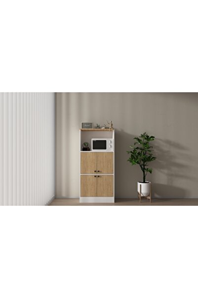 ESYAH ÇOK AMAÇLI MUTFAK DOLABI BEYAZ-AHŞAP