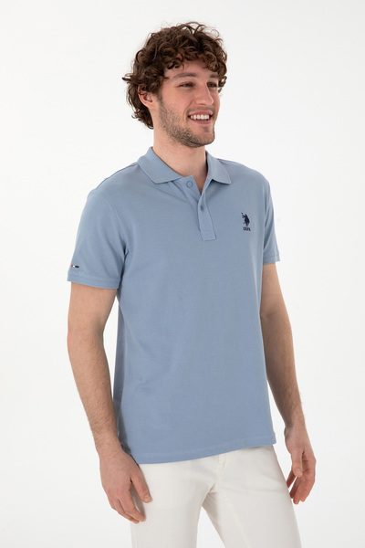 U.S. Polo Assn. Men's Slim Fit Polo Neck Blue Basic T-Shirt 50298041-Vr036
