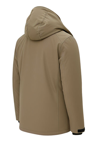 SİVAİST Men's Brown Outdoor Waterproof Hooded Winter Coat – Wind and Rain Resistant