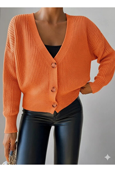 JANES Women's long sleeve button detail knit blouse