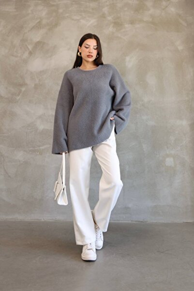 R&G RIMANERE GIOVANI Women's Oversize Soft Textured Plush Knit Sweater