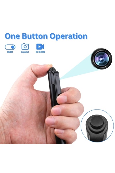 iUni Cameră spion cu stilou Full HD W9 Pro, slot pentru card Micro SD, înregistrare audio-video, fotografiere