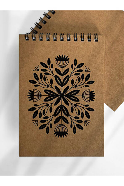 Henno A6 (10,5x14,8 cm) Çiçek Kompozisyonu Tasarımlı Spiralli Defter – 40 Yap...