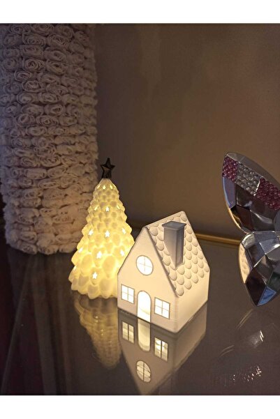 smilechild مجموعة ديكورات عيد الميلاد المنزلية مع شموع LED وشجرة الصنوبر 7-11...