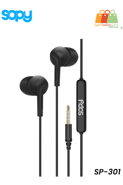 sopy سماعات أذن SP-301 AUX مزودة بميكروفون - صوت جهير فائق، ومشغلات صوت 10 مم...