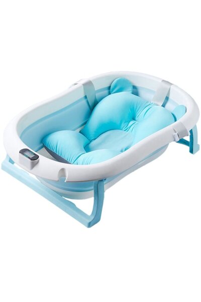 U-Grow Cadita cu pernuta pentru bebelusi, termometru digital incorporat, plia...