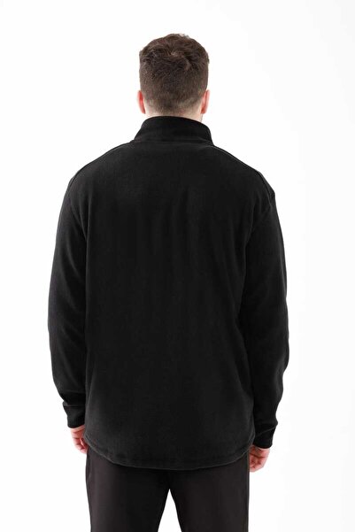 2AS Cedric Erkek Yarım Fermuarlı İnce Polar Sweatshirt Siyah 2ascedmfbfw24-0924