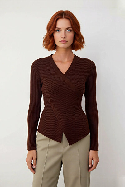 PayBuy Women's Fitted Double Breasted Collar Long Sleeve Acrylic Knitwear Sweater for Spring Autumn Daily Stylish Outfits