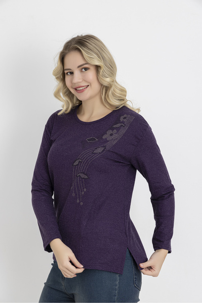 Orly More Μίνι μπλούζα από χτενισμένο βαμβάκι με ραφές από ύφασμα χειμερινής βισκόζης