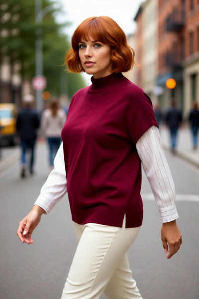 PayBuy Tricotaj fără mâneci pentru femei, cu guler ridicat, pulover, elegant ...