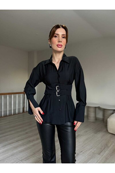YK FASHION Çift Kemerli Gömlek