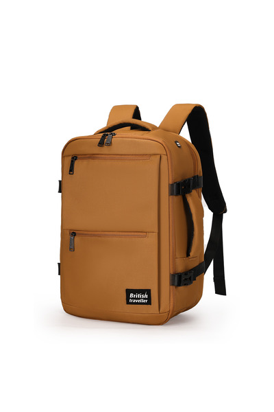 British Traveller BACK PACK TRENDY | Oxford Fabric Laptop Backpack - Brown