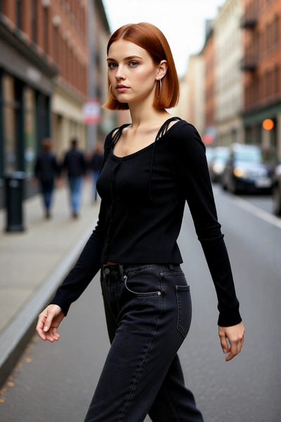 PayBuy Cardigan crop tricotat negru pentru femei, cu gât barcă, subțire, cu m...