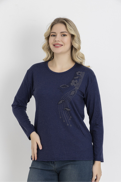 Orly More Μίνι μπλούζα από χτενισμένο βαμβάκι με ραφές από ύφασμα χειμερινής βισκόζης