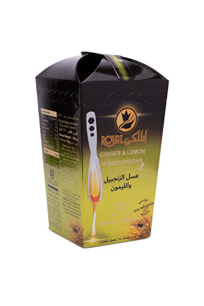 Al Malaky Royal ملاعق عسل الزنجبيل والليمون، لتعزيز عملية الأيض، بدون مواد حا...