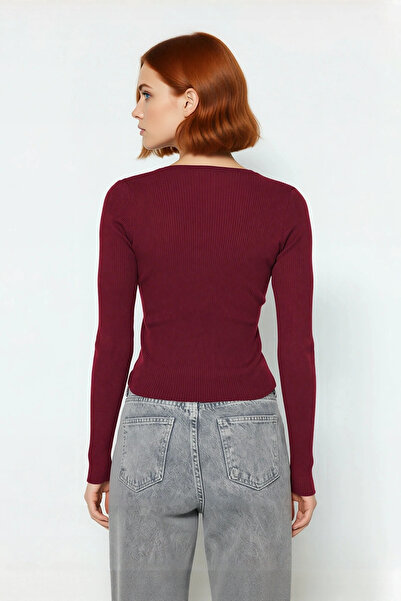 PayBuy Top tricotat cu guler dublu pentru femei, cu șireturi, modern, elegant și confortabil pentru combinații zilnice