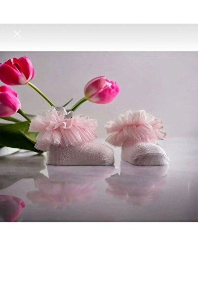 Tombiş bebe TÜLLÜ FIRFIRLI BEBEK ÇORABI