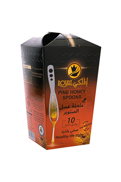 Al Malaky Royal ملاعق عسل الصنوبر، ١٠٠٪ نقية وطبيعية، بدون مواد حافظة - ١٠ قطع