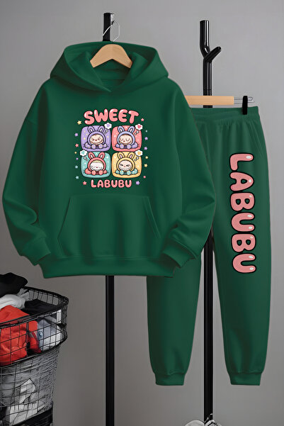 MYADA Set pentru copii Premium 3 țesături Sweat Labubu Polar Bottom Top 24283