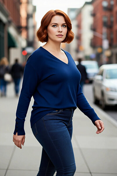 PayBuy سترة نسائية تريكو بياقة على شكل V مع تفاصيل الأزرار، تصميم بأكمام طويل...