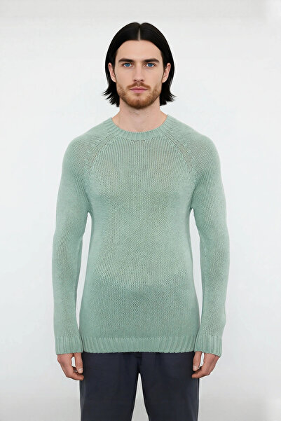 PayBuy Men's Fitted Fit Crew Neck Seamless Raglan Sleeve Basic Knitwear Sweater Autumn Winter Chic