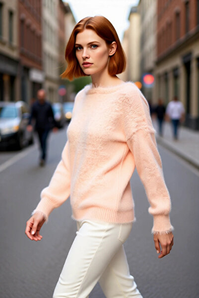 PayBuy Pulover de tricotat gros cu textura păroasă pentru femei, cu gât barcă...