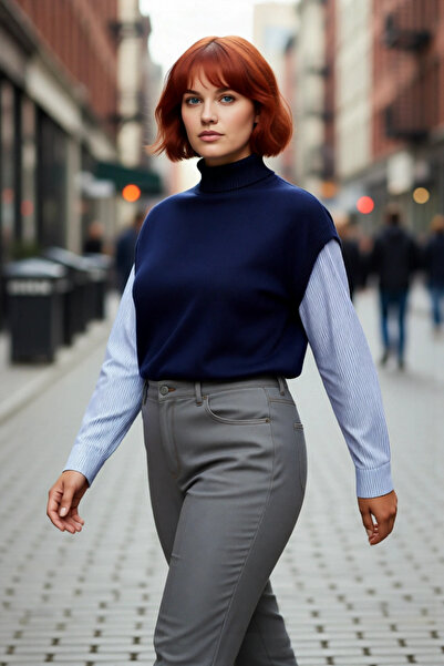 PayBuy Tricotaj fără mâneci pentru femei, cu guler ridicat, pulover, elegant ...